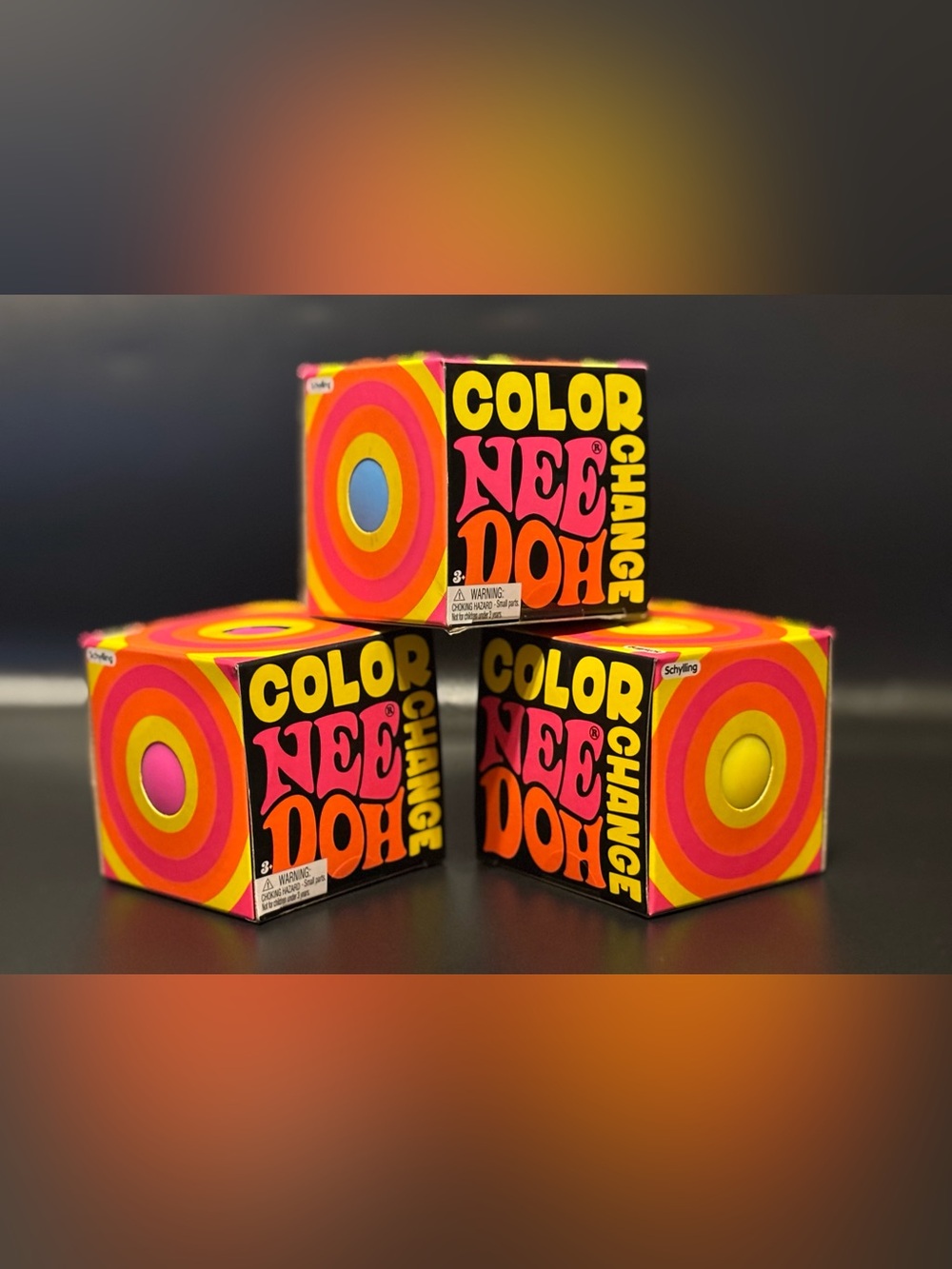 🌈 Schylling Color Change NeeDoh Bundle (Set of 3) - Blue, Pink and Yellow